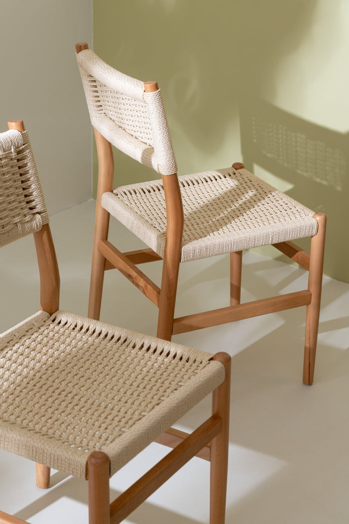 J-Line stoel Lap - beukenhout|touw - naturel