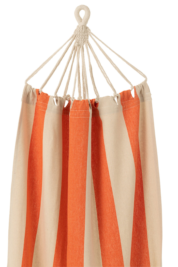 J-Line hangmat Brede Strepen - katoen|polyester - oranje|ecr