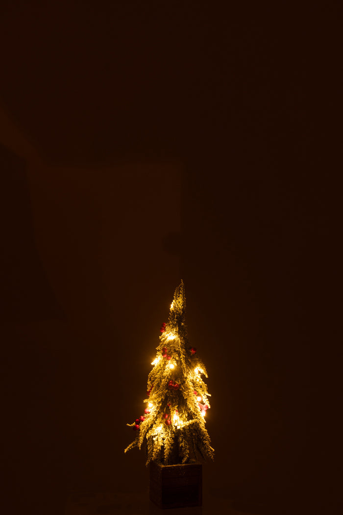 J-Line decoratie kerstboom Sneeuw - kunststof - groen|rood -