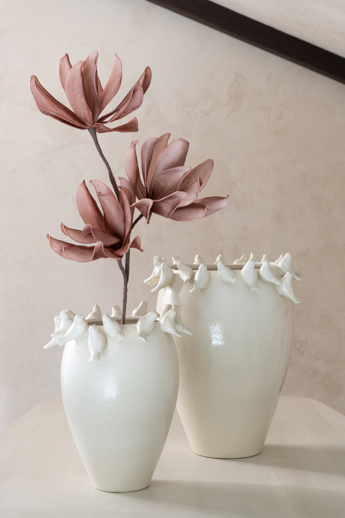 J-Line vaas Budgie - keramiek - wit - large