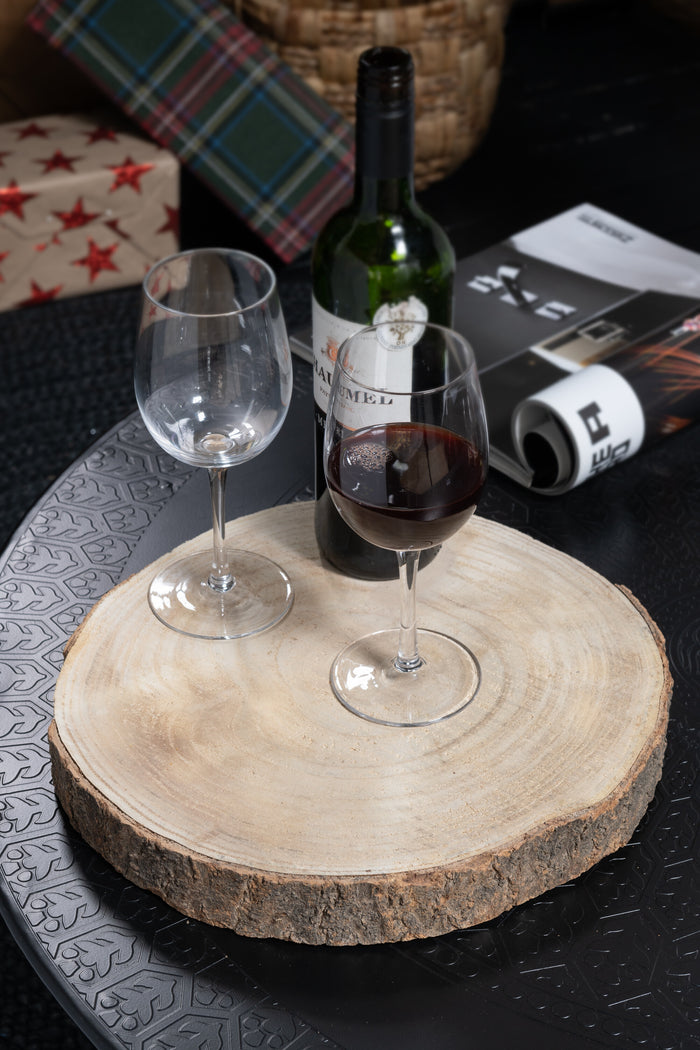 J-Line decoratief schors Paulownia - schijf - hout - naturel - large