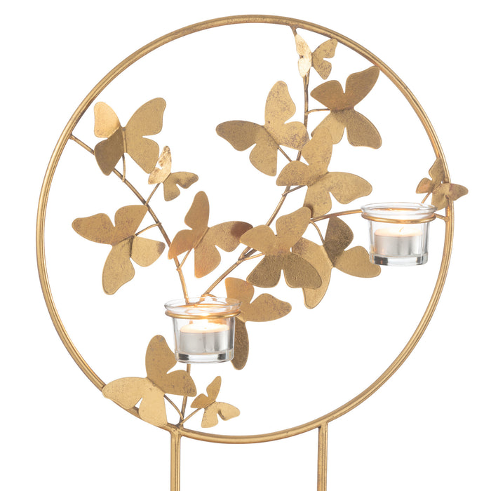 J-Line theelichthouder Fly - metaal - goud
