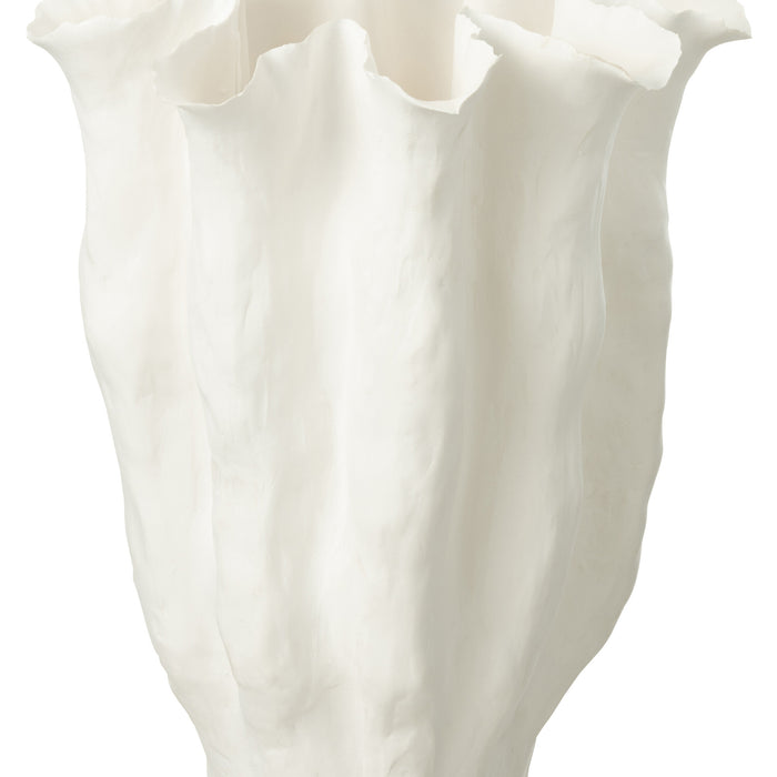 J-Line vaas Calyx - keramiek - wit - large - 42 cm hoog