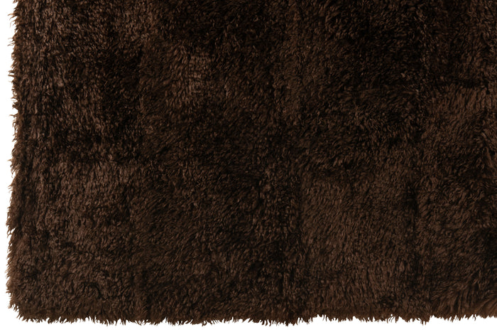 J-Line plaid Moutie - polyester - donkerbruin