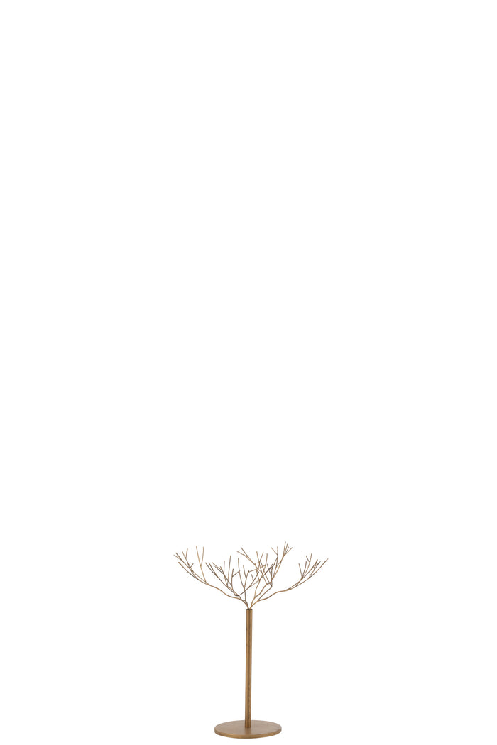 J-Line decoratie Boom - metaal - goud - small