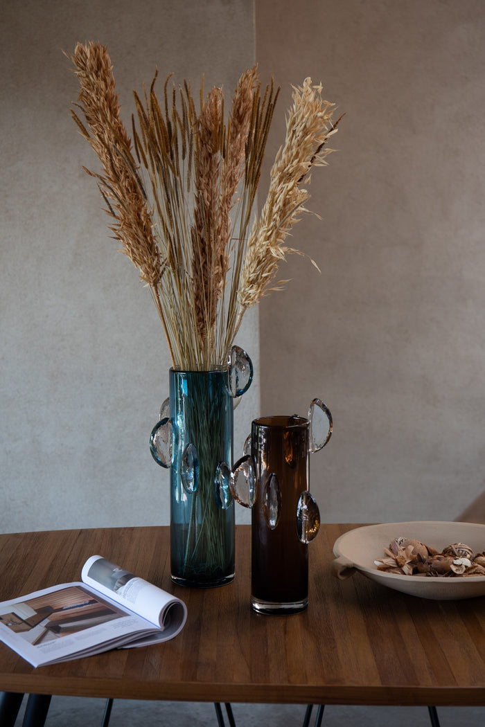 J-Line vaas Steggy - glas - bruin - large - 37 cm hoog