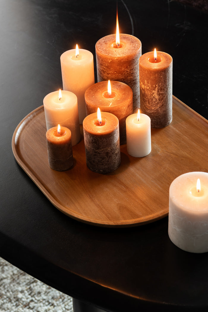 J-Line decoratie plateau - hout - bruin - large