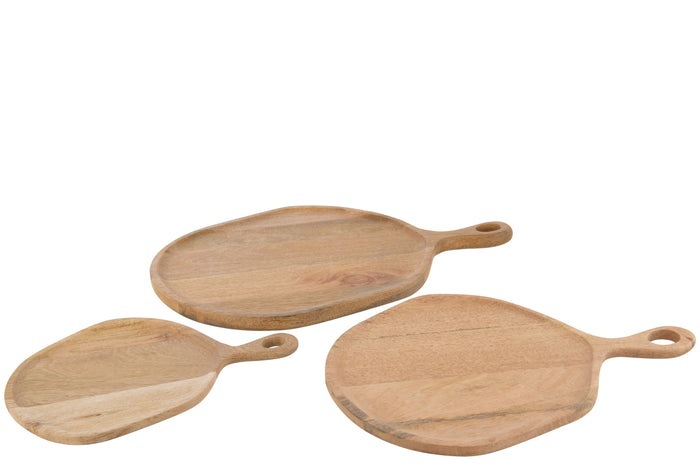 J-Line snijplank Rond - hout - naturel - large