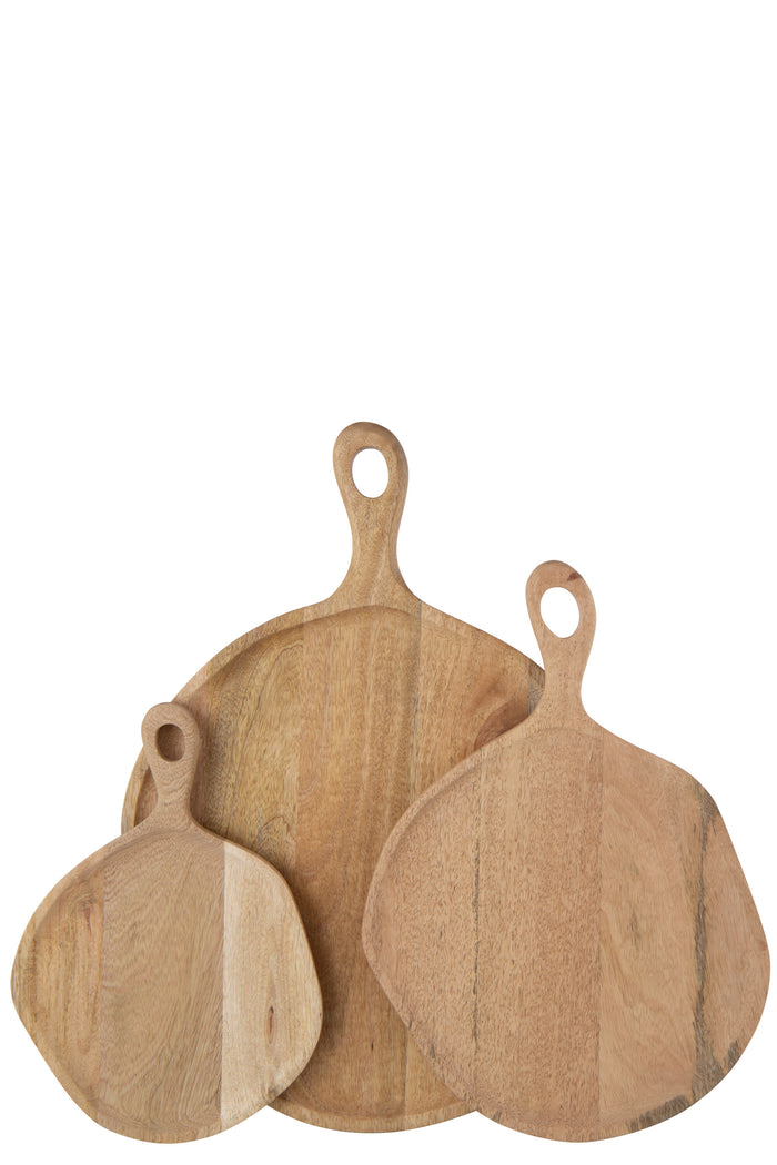 J-Line snijplank Rond - hout - naturel - large