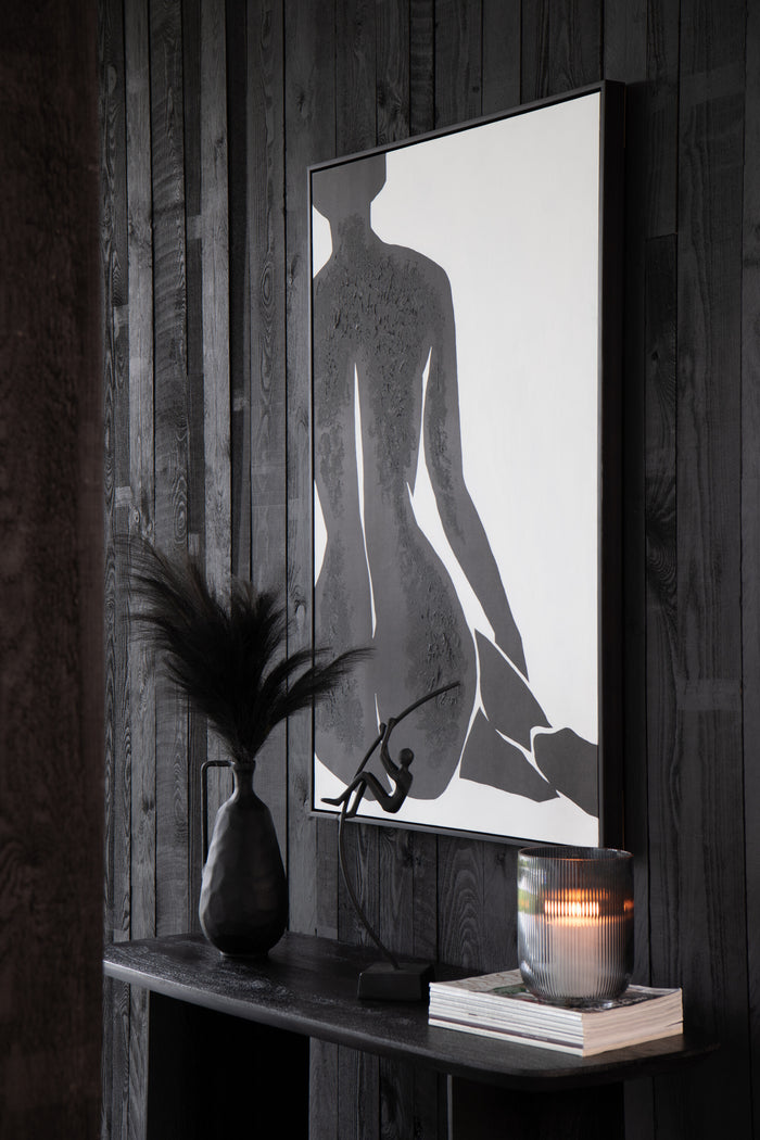 J-Line wanddecoratie Joy - dennenhout - wit|zwart