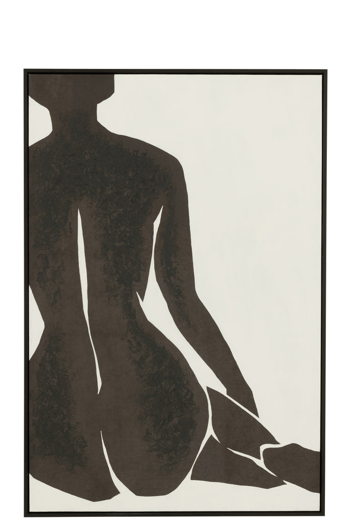 J-Line wanddecoratie Joy - dennenhout - wit|zwart