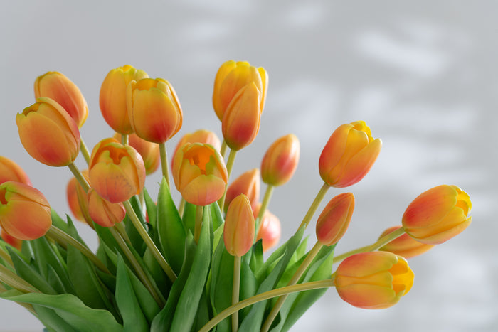 J-Line bloemenboeket Tulpen - kunststof - oranje - small - 7 stuks