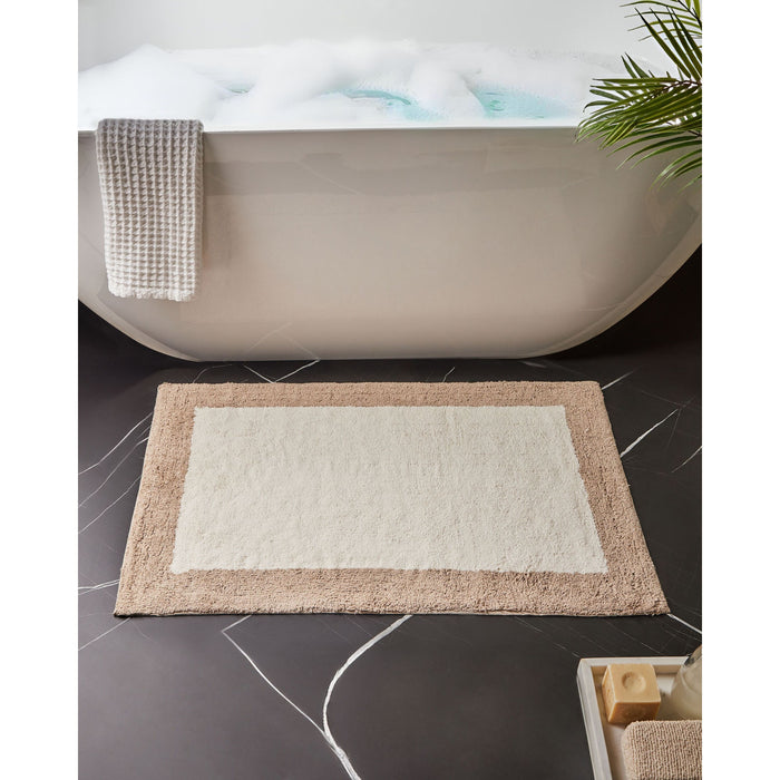 Beliani - KABRI - Badmat - Beige|Bruin - 60 x 90 cm - Katoen