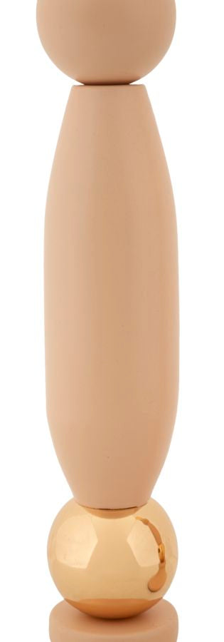 Set van 2 roze en gouden metalen kaarsenhouders