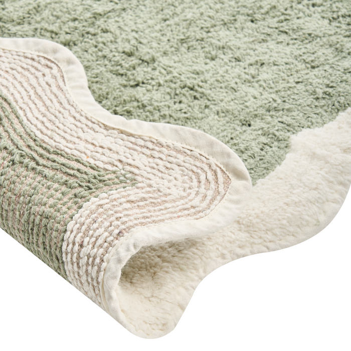 Beliani - NANGAL - Badmat - Groen|Beige - 60 x 90 cm - Katoen