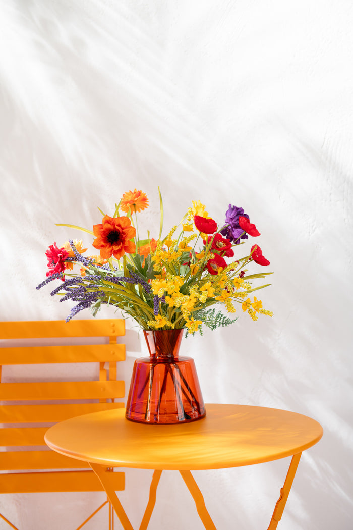 J-Line bloem Anemoon Steel - kunststof - fuchsia|paars - 2 s