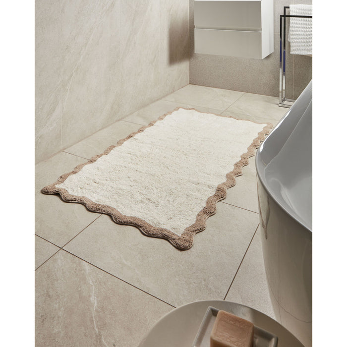 Beliani - NANGAL - Badmat - Beige|Bruin - 80 x 150 cm - Katoen