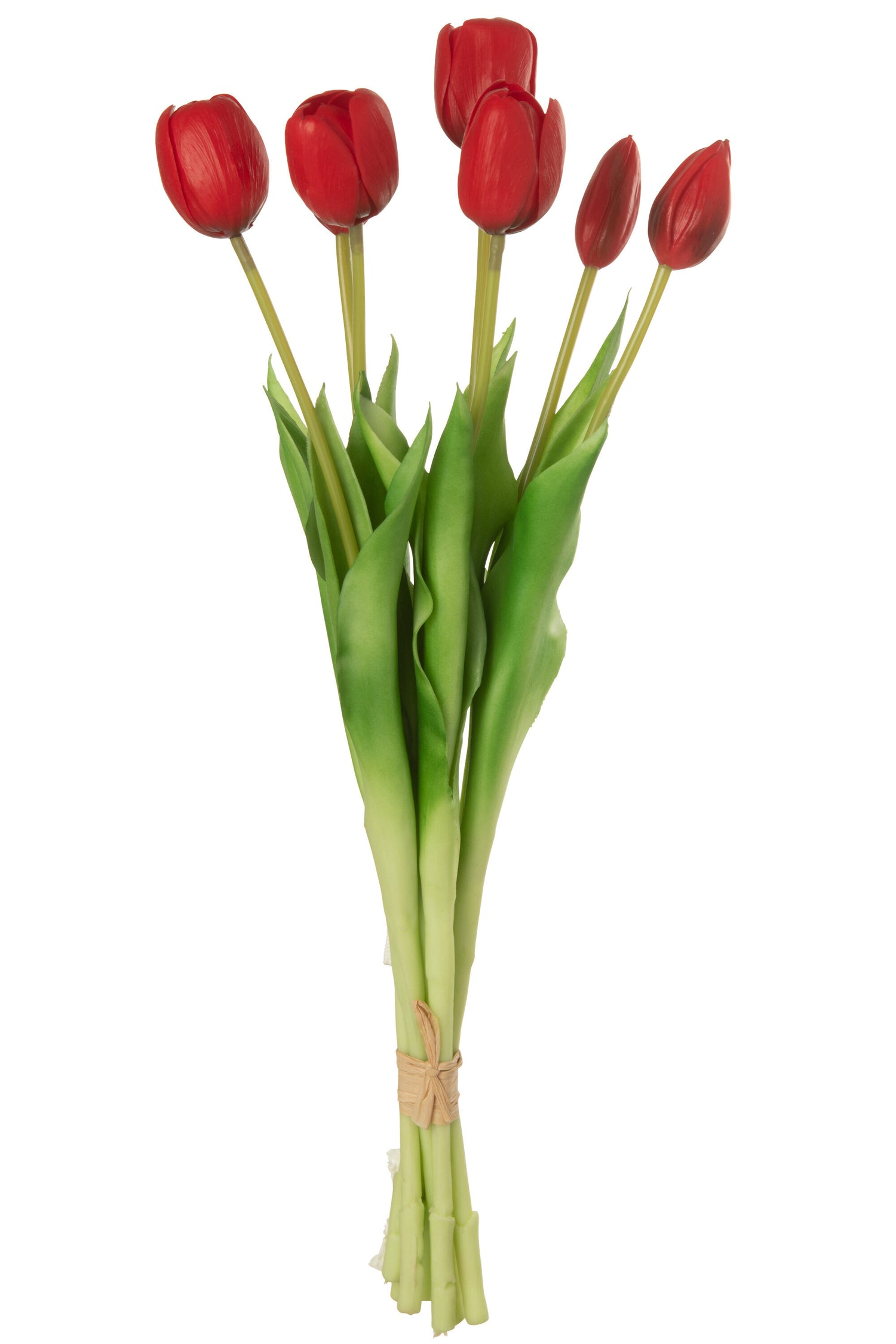 J-Line boeket Tulpen 7 stuks - kunststof - rood - large