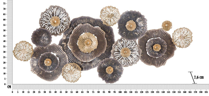 3D decoratief paneel in veelkleurig metaal, 167,6x7,6x73,5 cm