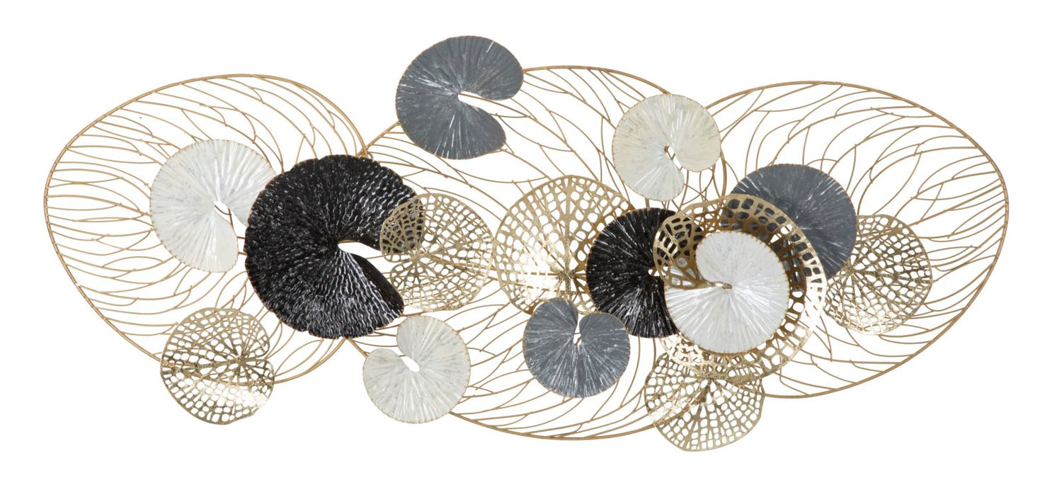 3D decoratief paneel in veelkleurig metaal, 124,5x9,5x55 cm