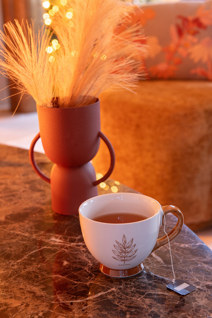 J-Line decoratie tak Plumeau - kunststof - oranje|roest - sm