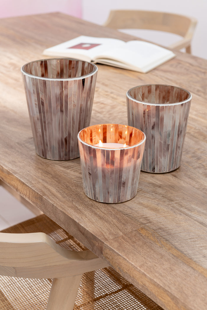 J-Line geurkaars Noa - Tender Rose - glas - roze - medium - 55U