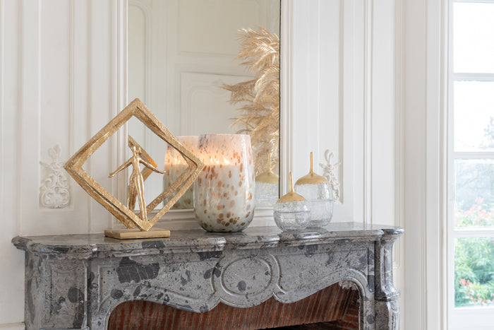 J-Line geurkaars Mia - glas - wit|mix - large - 230U