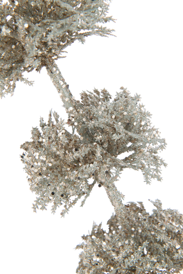 J-Line decoratie Tak - kunststof - lichtgroen - 12 stuks