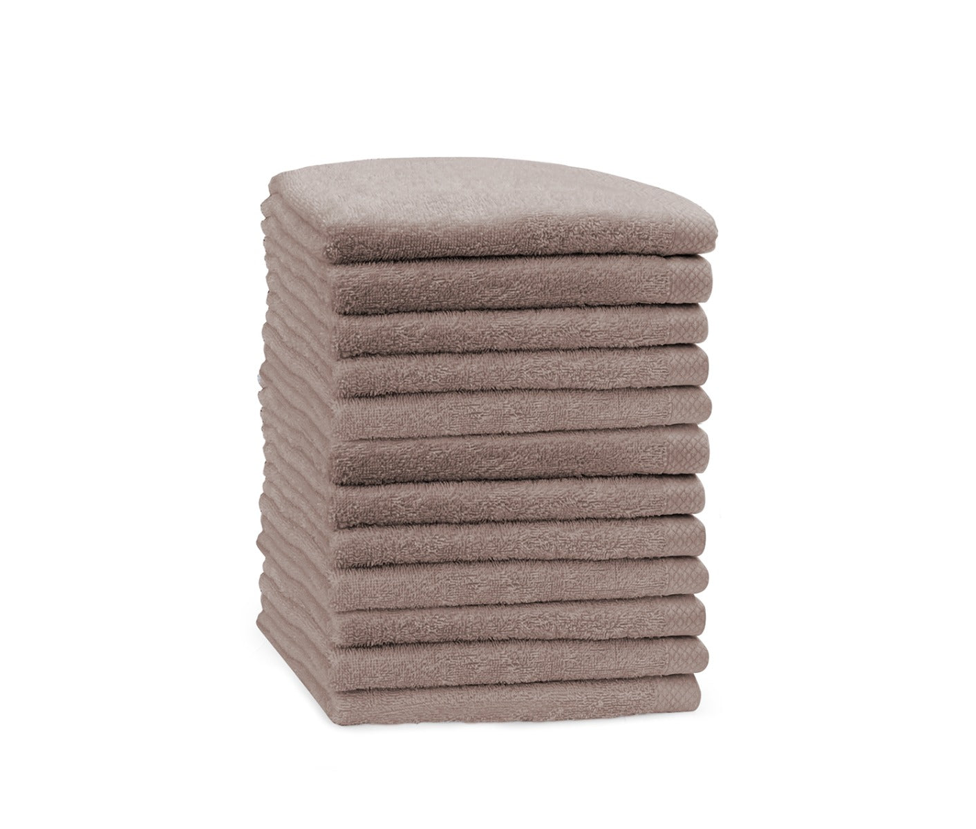 Eleganzzz Handdoek 100% Katoen 50x100cm - taupe - Set van 12