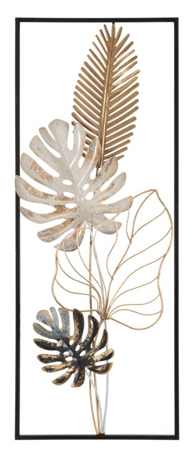 3D decoratief paneel in veelkleurig metaal, 28,5x3x74 cm