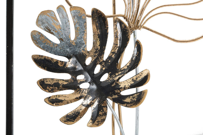 3D decoratief paneel in veelkleurig metaal, 28,5x3x74 cm