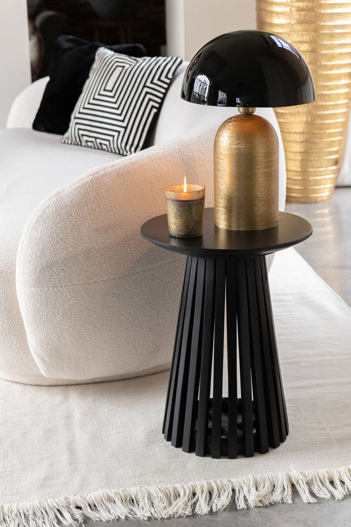 J-Line geurkaars M-Chic - Oud & Amber - glas - goud|zwart -