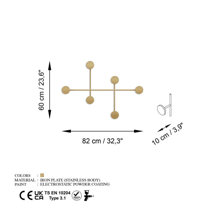 Calicosy - DAMA Kapstok voor aan de muur - H60 cm