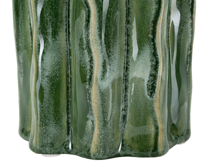 Groene keramische vaas, ø 12x31,5 cm