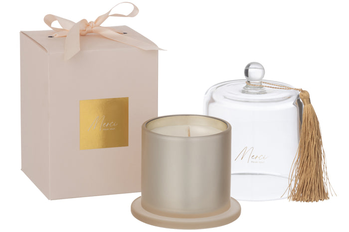 J-Line geurkaars Stolp Merci - beige - large - 45U