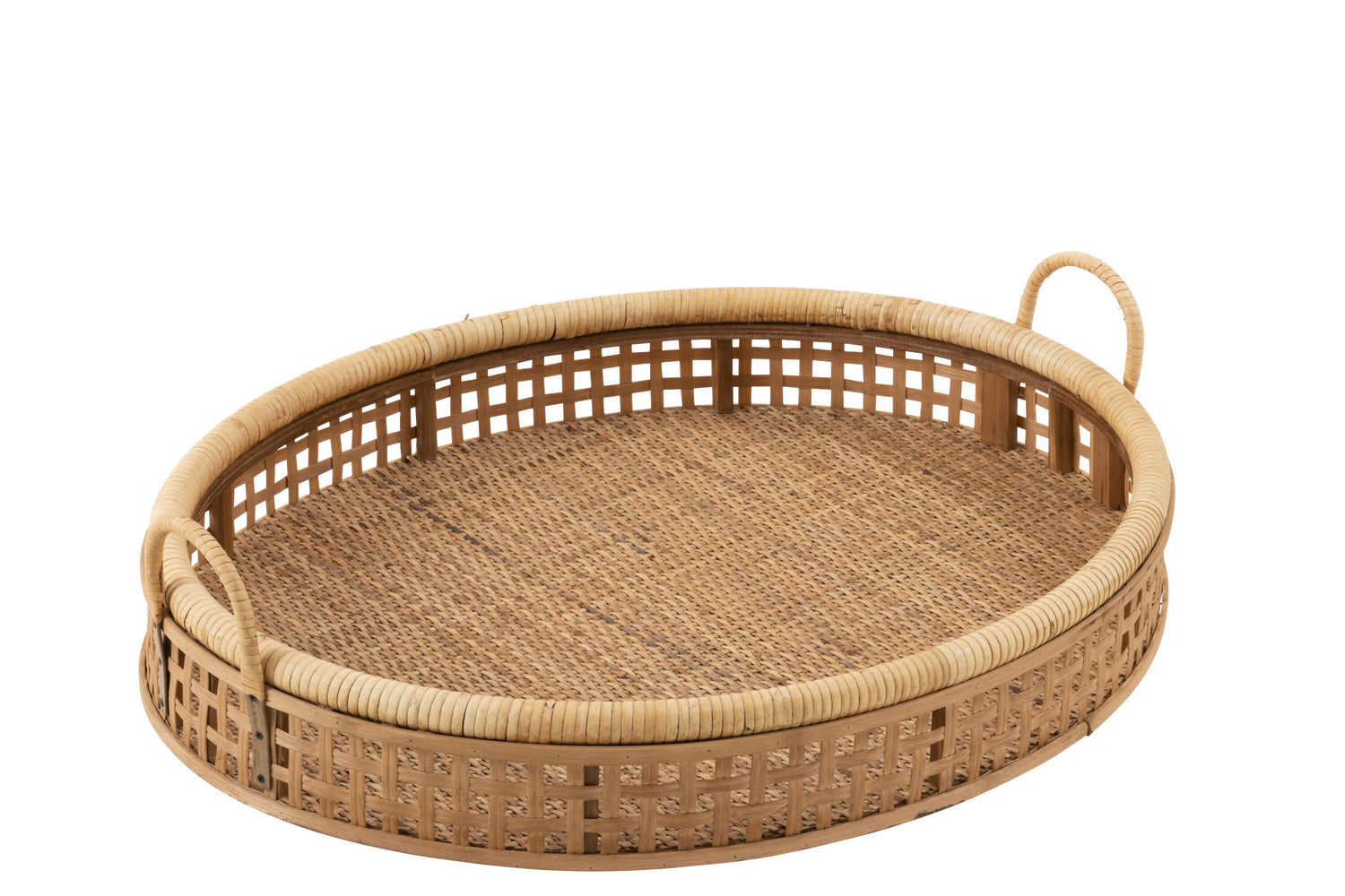 J-Line plateau Pick - dienblad - rotan|bamboe - naturel - la