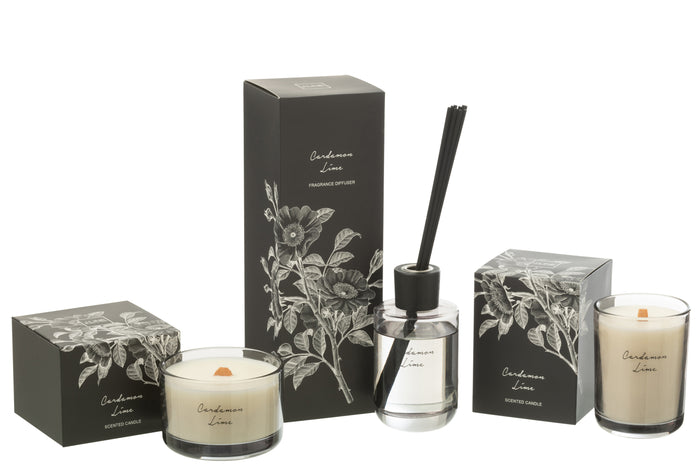 J-Line geurolie Walk in the Woods - Kardemom Limoen - zwart - 180 ml