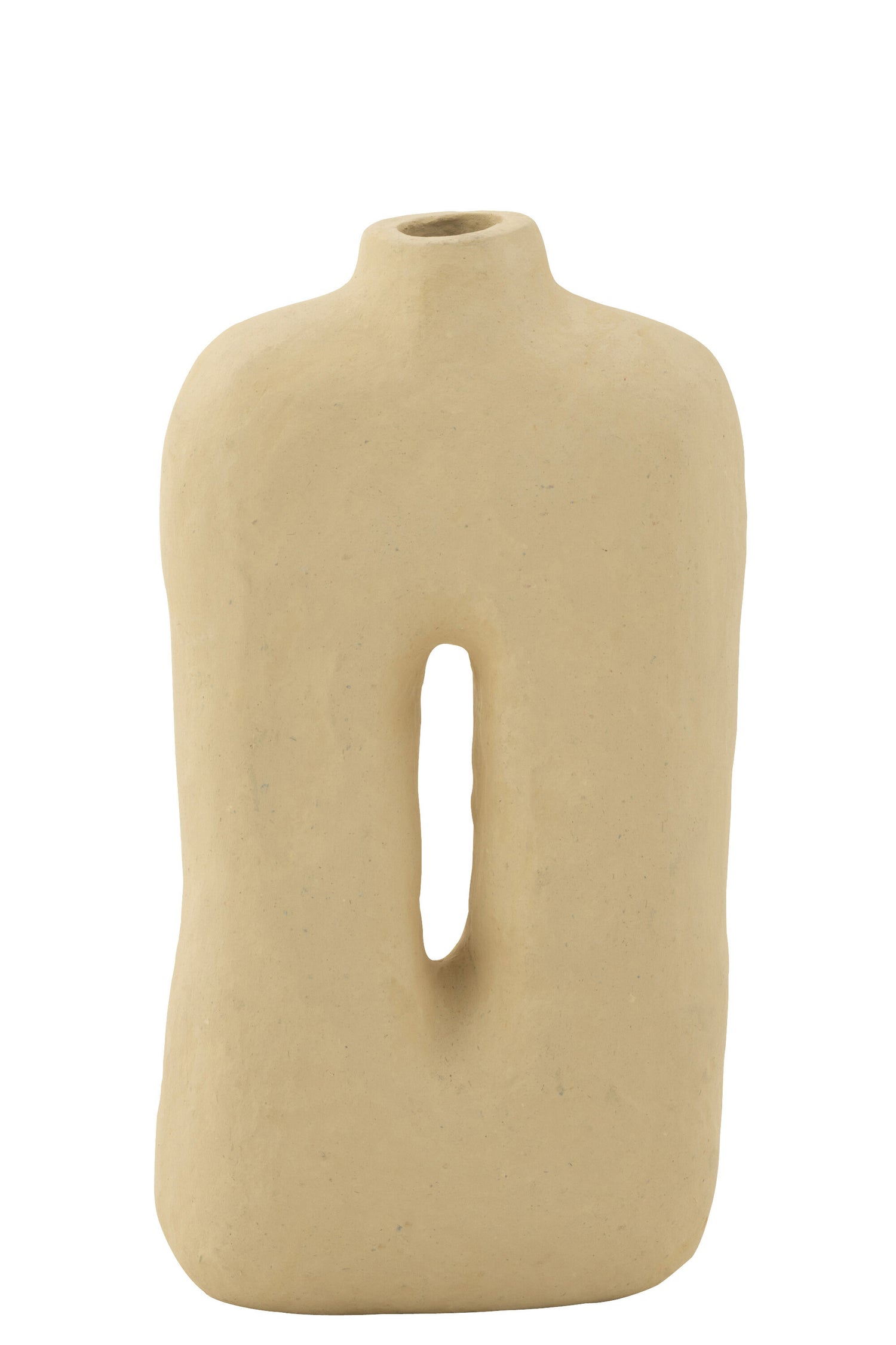 J-Line vaas Square - papier maché - naturel - 50 cm hoog