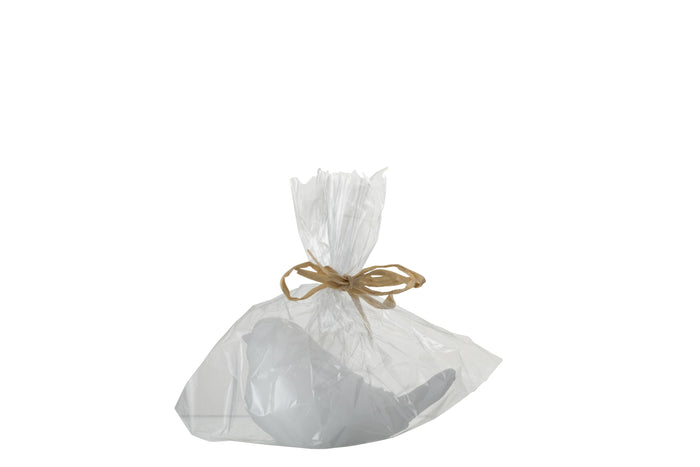 J-Line figuur Vogel - was - wit - small - LED lichtjes