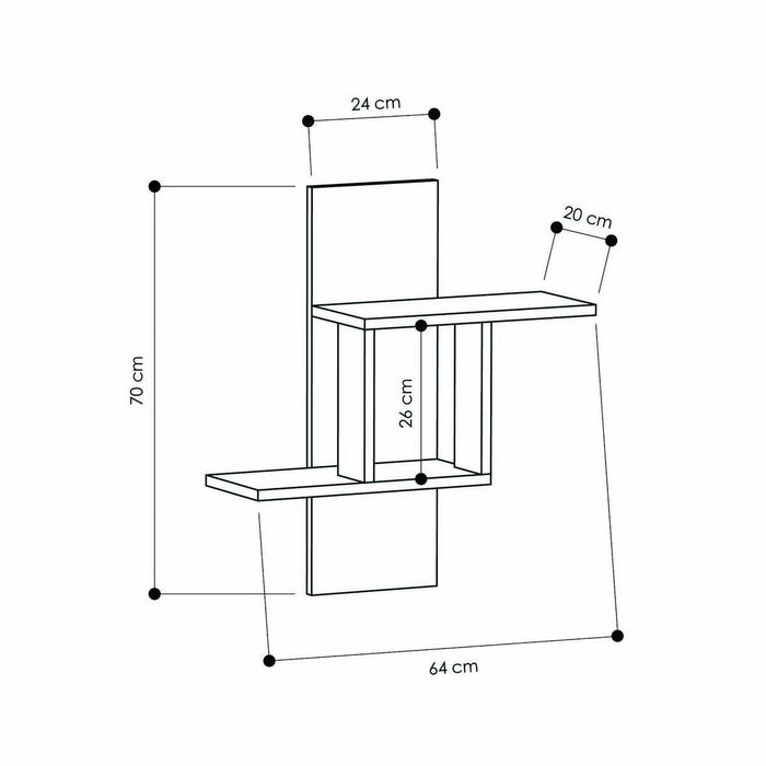 Calicosy - MILL Wandplank met 2 legplanken - H70 cm