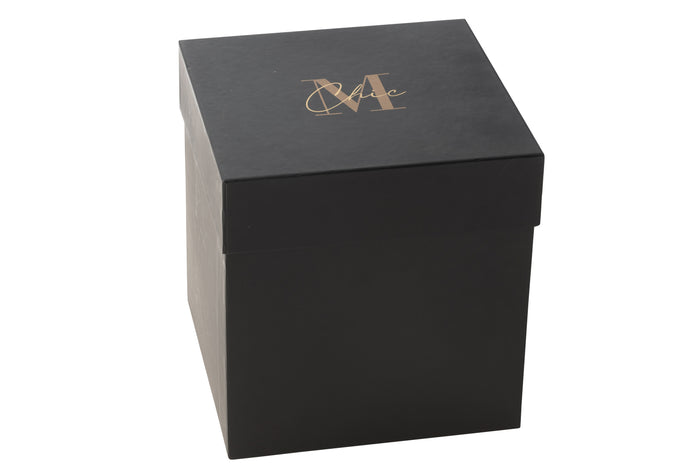 J-Line geurkaars M-Chic - Oud & Amber - glas - goud|zwart -