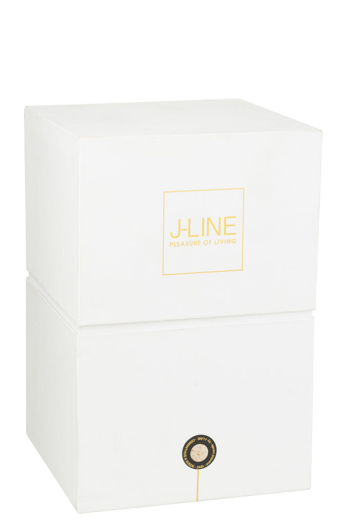 J-Line geurkaars Mia - glas - wit|mix - large - 230U