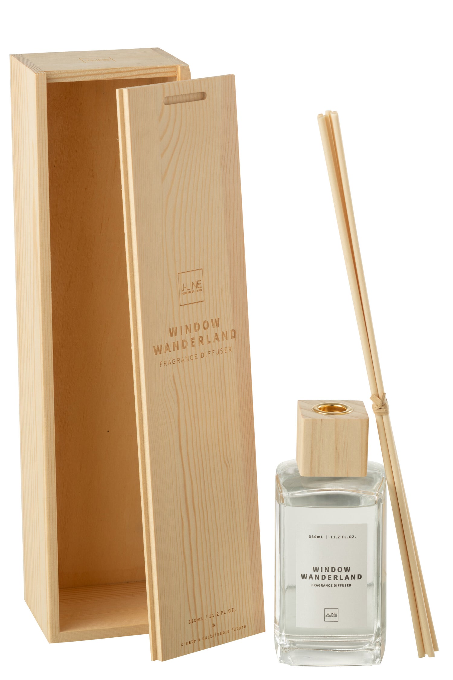 J-Line geurolie + stokjes - Window Wanderland -  transparant - large