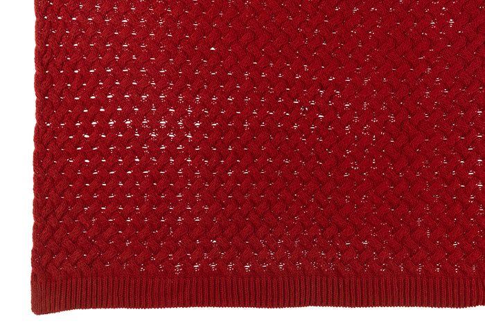 J-Line plaid Gebreid - textiel - rood - 180 x 130 cm