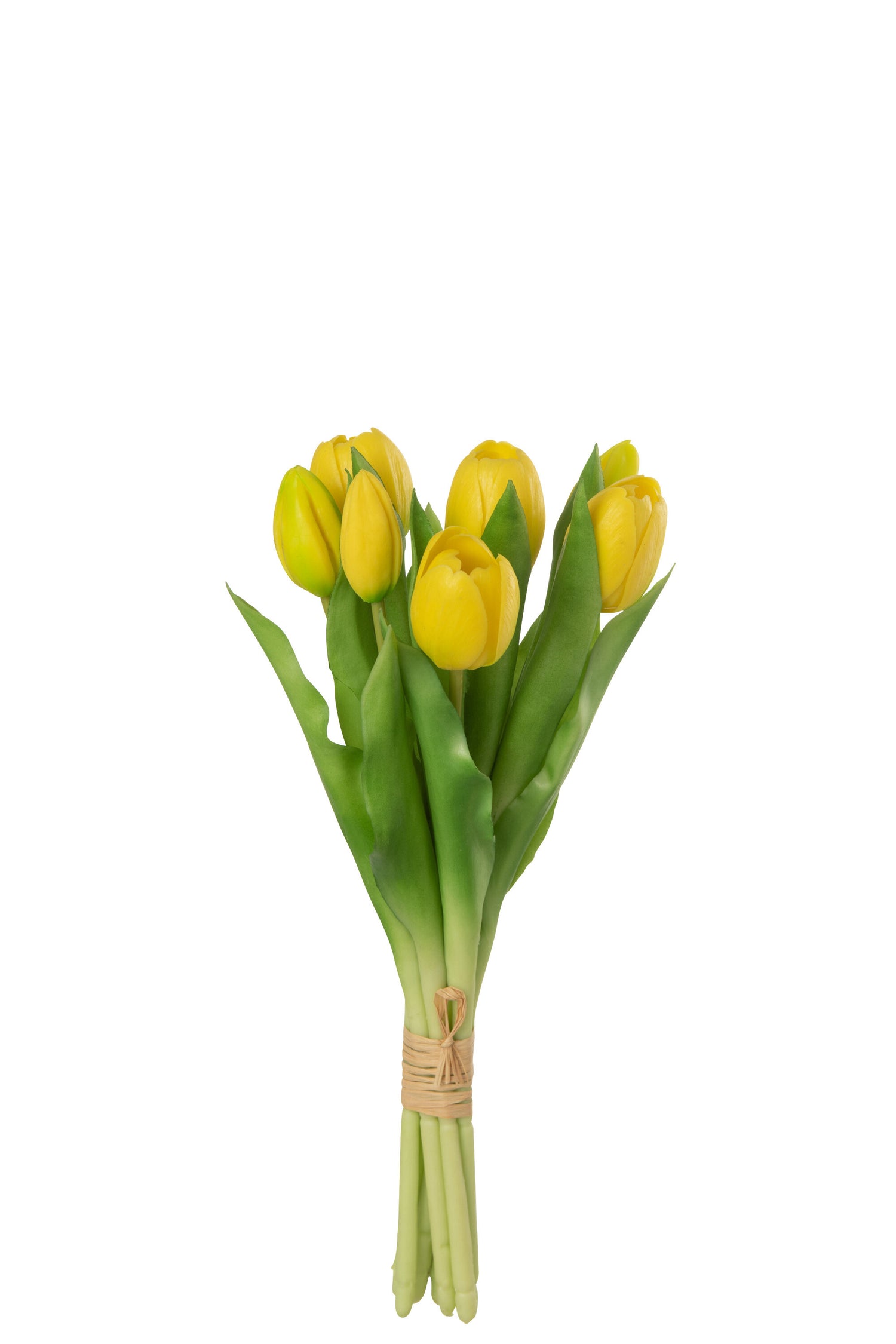 J-Line boeket Tulpen 5 stuks - kunststof - geel - small