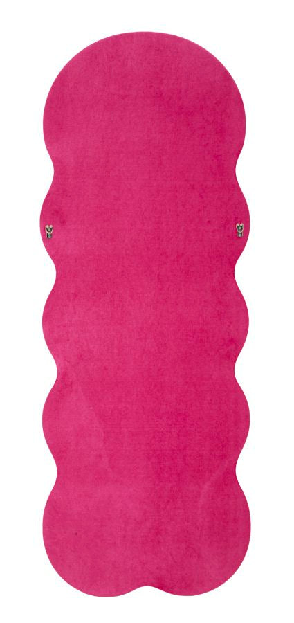 Wandspiegel met fuchsia fluwelen lijst, 60x4x160 cm