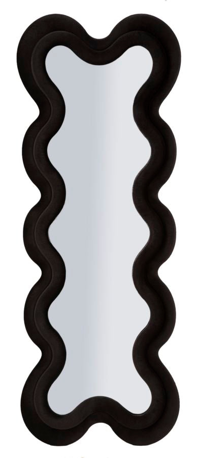 Wandspiegel met zwarte fluwelen lijst, 58x4x160 cm