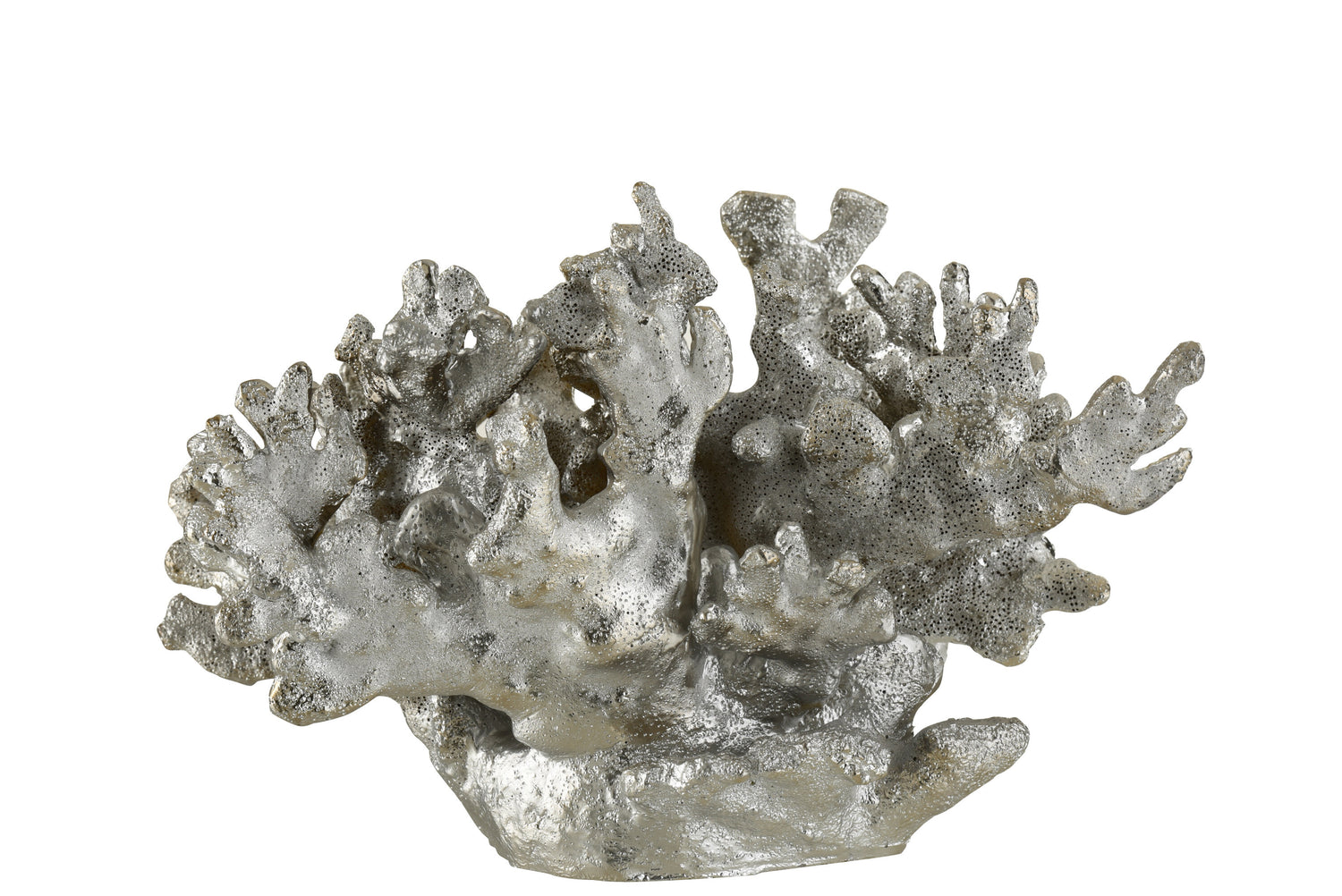 J-Line decoratie koraal Laag - polyresin - zilver