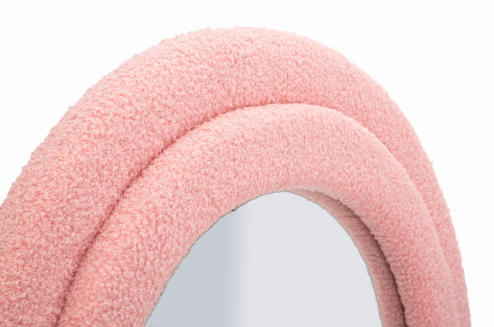 Wandspiegel met roze teddybeerlijst, 60x4x160 cm