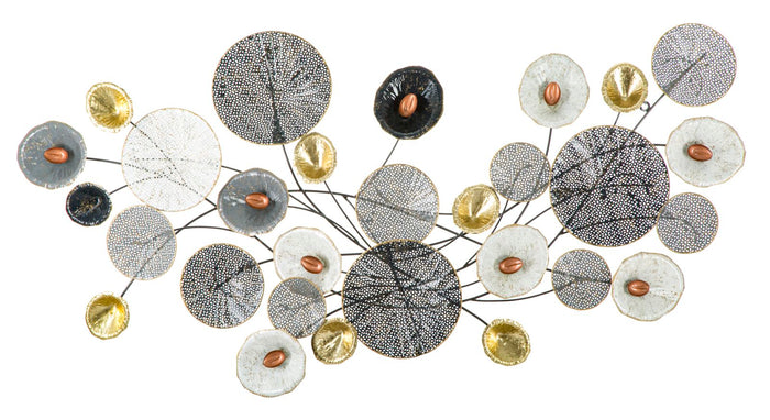 3D decoratief paneel in veelkleurig metaal 135x7,5x69 cm